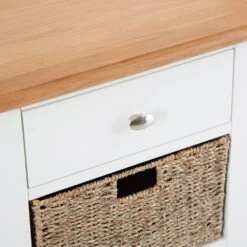 Gloucester White Painted 1 Drawer 2 Wicker Basket Cabinet -Furniture Sale Shop ga c12 w 7
