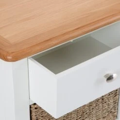 Gloucester White Painted 1 Drawer 2 Wicker Basket Cabinet -Furniture Sale Shop ga c12 w 9