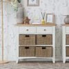 Gloucester White Painted 2 Drawer 4 Wicker Basket Cabinet -Furniture Sale Shop ga c24 w 1