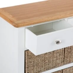 Gloucester White Painted 3 Drawer 6 Wicker Basket Cabinet -Furniture Sale Shop ga c36 w 5
