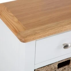 Gloucester White Painted 3 Drawer 6 Wicker Basket Cabinet -Furniture Sale Shop ga c36 w 6