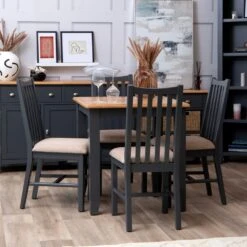 Gloucester Midnight Grey Painted Fixed Top Dining Table