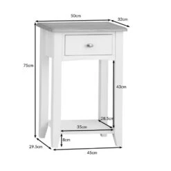 Gloucester White Painted Telephone Table -Furniture Sale Shop ga tel dimensions