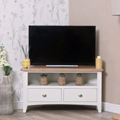 Gloucester White Painted Corner TV Unit