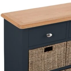 Gloucester Midnight Grey Painted 2 Drawer 4 Wicker Basket Cabinet -Furniture Sale Shop gag c24 w 2