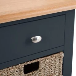 Gloucester Midnight Grey Painted 2 Drawer 4 Wicker Basket Cabinet -Furniture Sale Shop gag c24 w 8