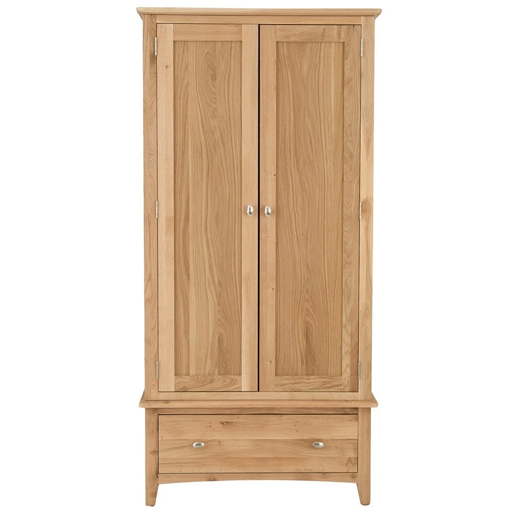 Gloucester Oak 2 Door Wardrobe With Drawer 16 Gloucester Oak 2 Door Wardrobe With Drawer - Image 14