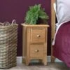 Gloucester Oak Slim 2 Drawer Bedside Table 1 Gloucester Oak Slim 2 Drawer Bedside Table -Furniture Sale Shop gao sbsc