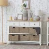 Gloucester White Painted 3 Drawer 6 Wicker Basket Cabinet -Furniture Sale Shop gloucester white painted 3 drawer 6 wicker basket cabinet