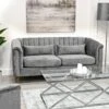 Meabh Silver 3 Seater Sofa With Two Pillows -Furniture Sale Shop grey3seater