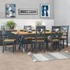 Hampshire Blue Painted Oak 1.8m Cross Leg Extending Dining Table -Furniture Sale Shop hampshire oak dining table