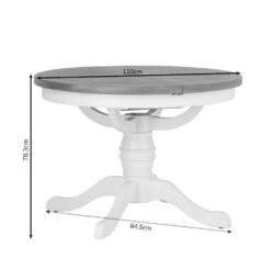 Hampshire White Painted Oak Round Pedestal Extending Dining Table 19 Hampshire White Painted Oak Round Pedestal Extending Dining Table -Furniture Sale Shop hampshire11betdimensions 2