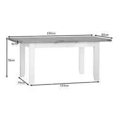 Hampshire White Painted Oak Small Extending Dining Table -Furniture Sale Shop hampshire12betdimensions
