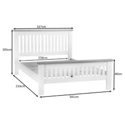 Hampshire White Painted Oak King Size Bed Frame High Foot End -Furniture Sale Shop hampshire50dimensions 2