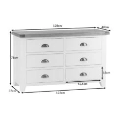 Hampshire White Painted Oak Chest Of 6 Drawers 23 Hampshire White Painted Oak Chest Of 6 Drawers -Furniture Sale Shop hampshire6dcdimensions 2