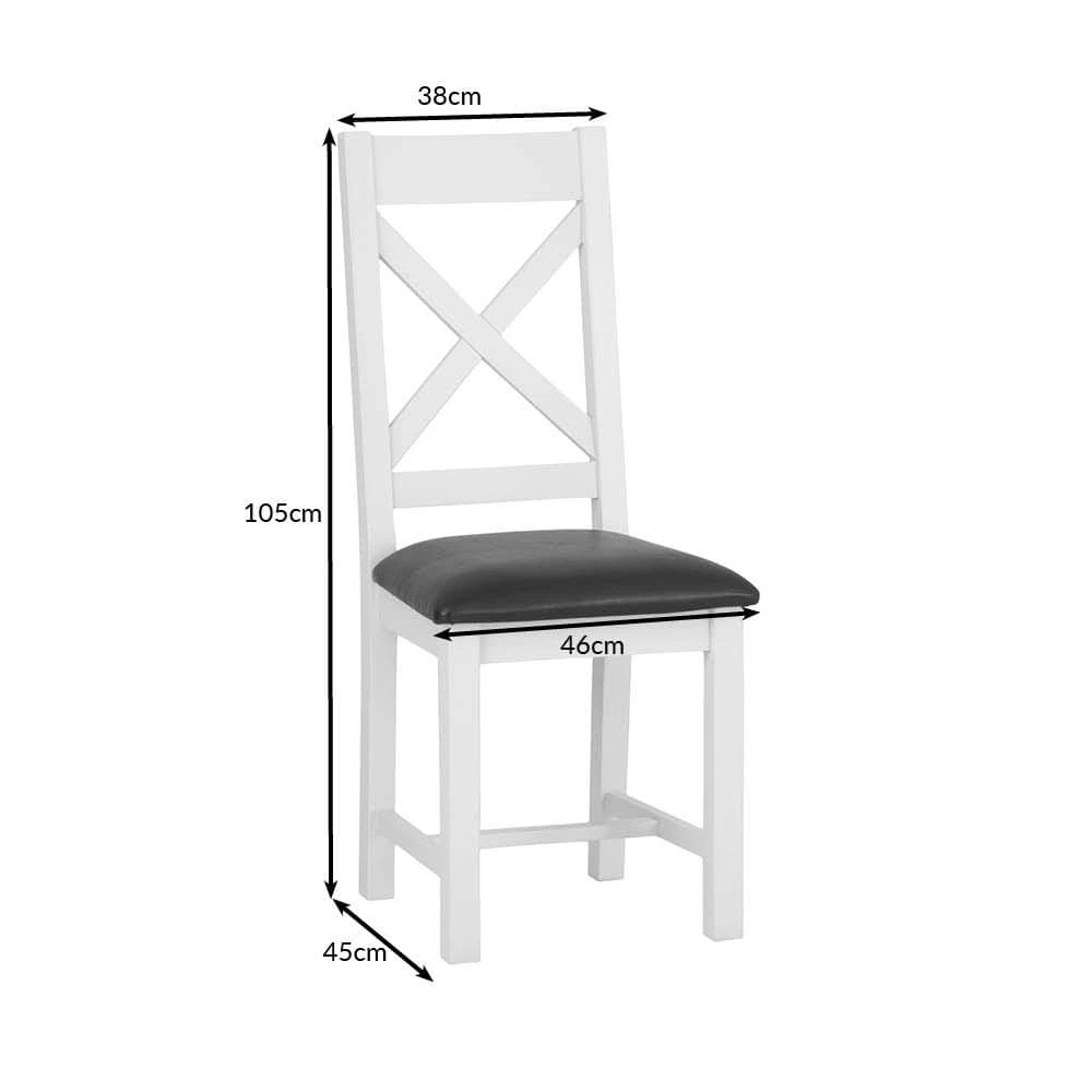 Hampshire Ivory Painted Oak Cross Back Dining Chair Fabric Seat 13 Hampshire Ivory Painted Oak Cross Back Dining Chair Fabric Seat - Image 11