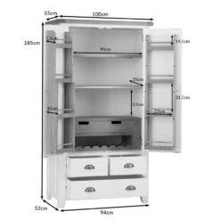 Hampshire Ivory Painted Oak Large Larder Unit 37 Hampshire Ivory Painted Oak Large Larder Unit -Furniture Sale Shop hampshirelludimensions