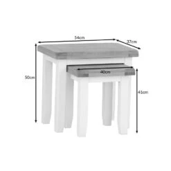 Hampshire White Painted Oak Nest Of 2 Tables -Furniture Sale Shop hampshiren2tdimensions 2