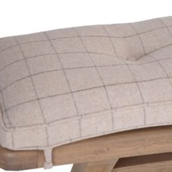 Wessex Smoked Oak Natural Check Cushion For 2.0m Bench -Furniture Sale Shop ho 20bc n 2