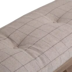 Wessex Smoked Oak Natural Check Cushion For 2.0m Bench -Furniture Sale Shop ho 20bc n 4