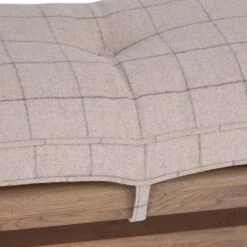 Wessex Smoked Oak Natural Check Cushion For 2.0m Bench -Furniture Sale Shop ho 20bc n 5