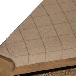 Wessex Smoked Oak Corner Hall Bench With Wicker Basket -Furniture Sale Shop ho chb co6