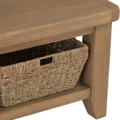 Wessex Smoked Oak Coffee Table With Wicker Baskets -Furniture Sale Shop ho ct 9