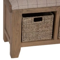 Wessex Smoked Oak Hall Bench With Wicker Baskets 21 Wessex Smoked Oak Hall Bench With Wicker Baskets -Furniture Sale Shop ho hb co2