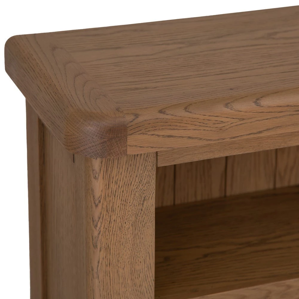 Wessex Smoked Oak Small Bookcase With Wicker Baskets 6 Wessex Smoked Oak Small Bookcase With Wicker Baskets - Image 4