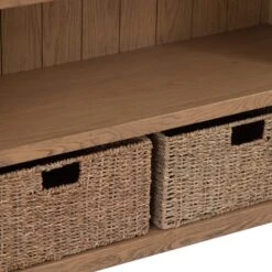 Wessex Smoked Oak Small Bookcase With Wicker Baskets 19 Wessex Smoked Oak Small Bookcase With Wicker Baskets -Furniture Sale Shop ho sbc 7