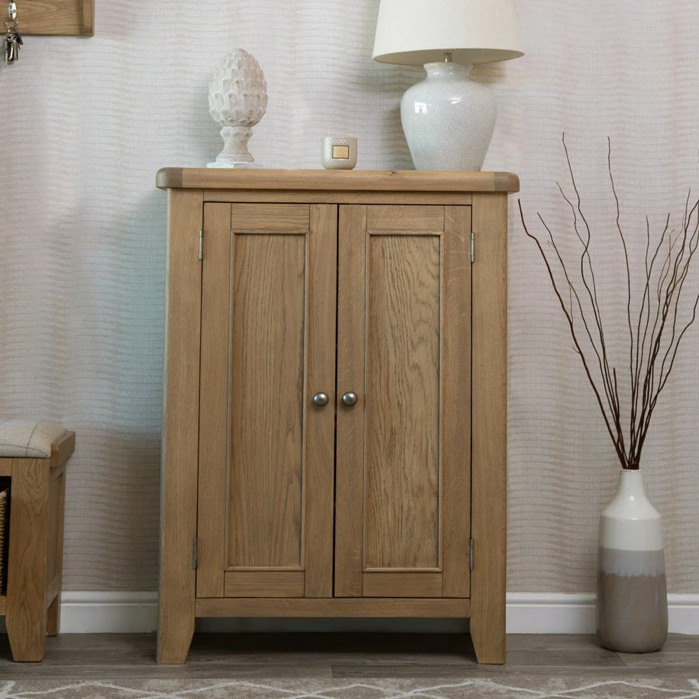 Wessex Smoked Oak Shoe Cupboard 3 Wessex Smoked Oak Shoe Cupboard