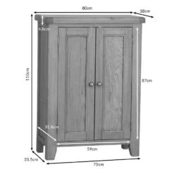 Wessex Smoked Oak Shoe Cupboard 29 Wessex Smoked Oak Shoe Cupboard -Furniture Sale Shop ho shc1