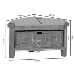 Wessex Smoked Oak Corner Hall Bench With Wicker Basket -Furniture Sale Shop hochb