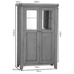 Wessex Smoked Oak Extra Large Tall Drinks Cabinet -Furniture Sale Shop hodc