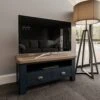 Wessex Smoked Oak Blue Painted TV Unit -Furniture Sale Shop hop stv b 01