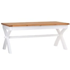 Hampshire White Painted Oak 1.8m Cross Leg Extending Dining Table -Furniture Sale Shop hp 18bet w 1