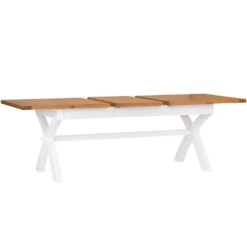 Hampshire White Painted Oak 1.8m Cross Leg Extending Dining Table -Furniture Sale Shop hp 18bet w 4