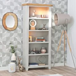 Hampshire Grey Painted Oak Large Bookcase