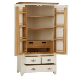 Hampshire Ivory Painted Oak Large Larder Unit 23 Hampshire Ivory Painted Oak Large Larder Unit -Furniture Sale Shop hp llu c ls 2