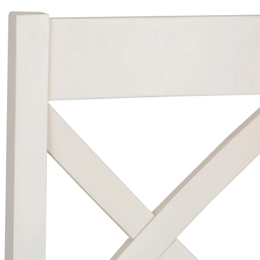 Hampshire Ivory Painted Oak Cross Back Dining Chair Fabric Seat 6 Hampshire Ivory Painted Oak Cross Back Dining Chair Fabric Seat - Image 4