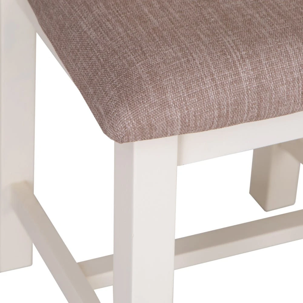 Hampshire Ivory Painted Oak Cross Back Dining Chair Fabric Seat 10 Hampshire Ivory Painted Oak Cross Back Dining Chair Fabric Seat - Image 8