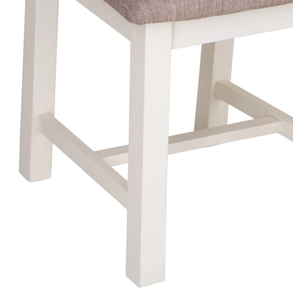 Hampshire Ivory Painted Oak Cross Back Dining Chair Fabric Seat 11 Hampshire Ivory Painted Oak Cross Back Dining Chair Fabric Seat - Image 9
