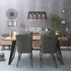 Industrial Oak 2.2m Fixed Top Dining Table -Furniture Sale Shop ib 18t 1