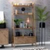 Industrial Oak Open Bookcase