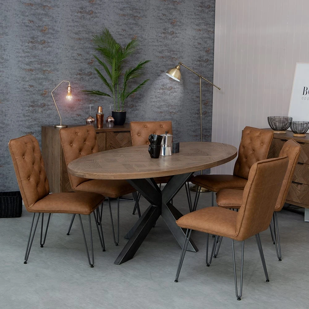 Industrial Oak 2.0m Oval Dining Table 3 Industrial Oak 2.0m Oval Dining Table