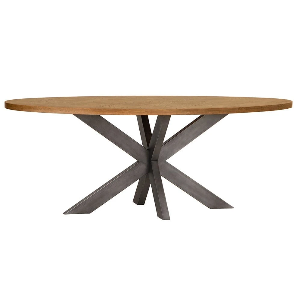 Industrial Oak 2.0m Oval Dining Table 4 Industrial Oak 2.0m Oval Dining Table - Image 2