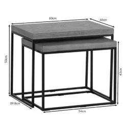 Industrial Oak Nest Of Tables 15 Industrial Oak Nest Of Tables -Furniture Sale Shop ib nest 2