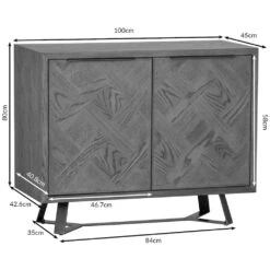 Industrial Oak 2 Door Cupboard -Furniture Sale Shop ib sts