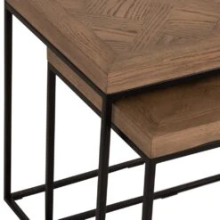 Industrial Oak Nest Of Tables 11 Industrial Oak Nest Of Tables -Furniture Sale Shop ibia 101