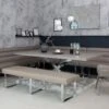 Milan Chrome & Oak 2.2m Dining Table
